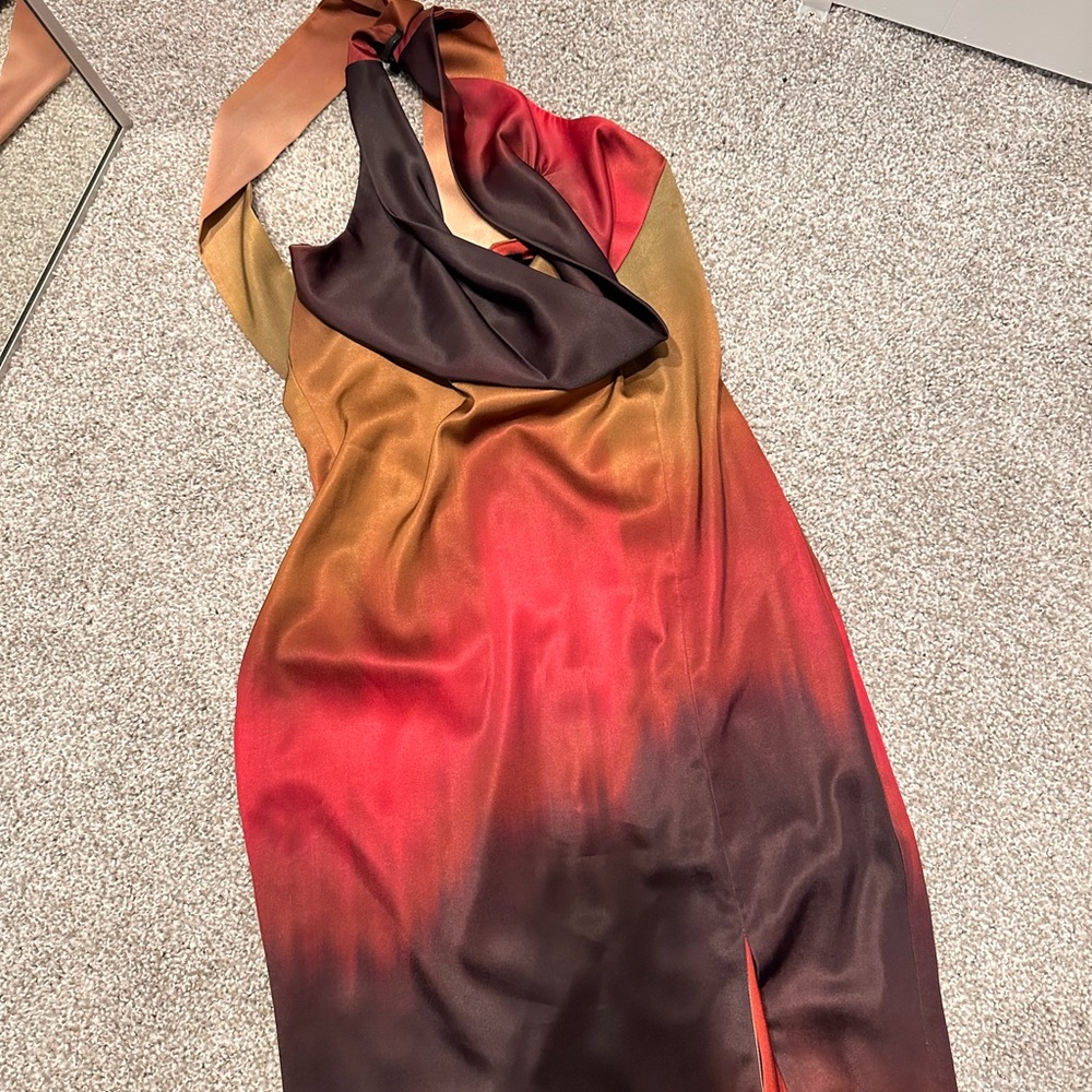 Club L London One Shoulder Dress in Red and Black